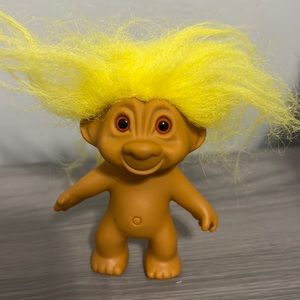 Vintage Troll, Unbranded, Red Eyes, Yellow Hair, EUC